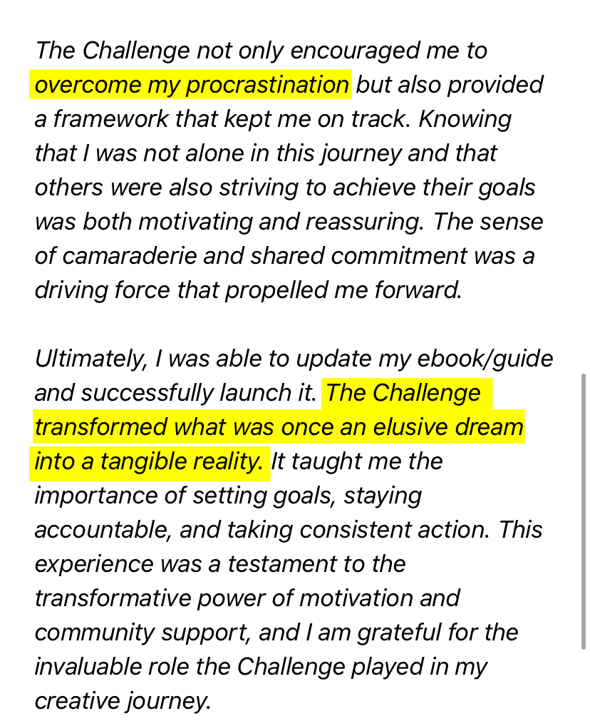 Customer testimonial from Olivia