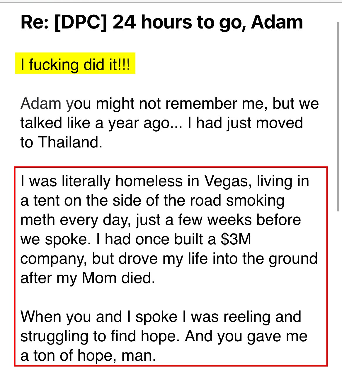 Adam E testimonial