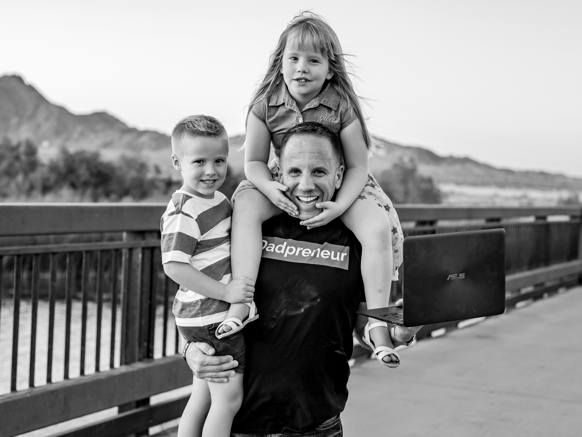 Adam with his kids
